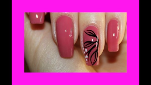 Быстрый рисунок на ногтях гель лаком