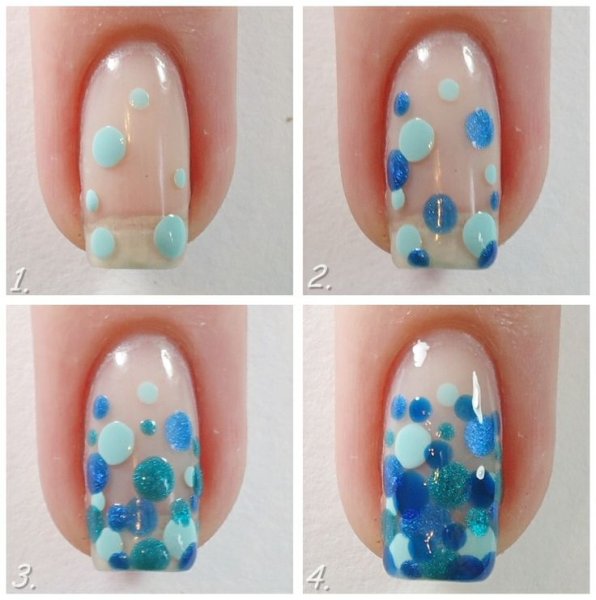 Рисование дотсом на ногтях