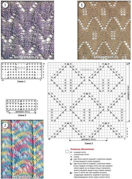 Простые узоры спицами