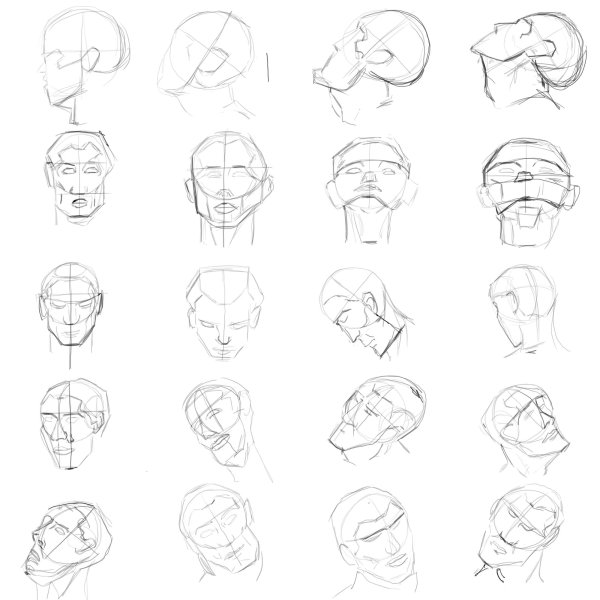 Рисование головы пошагово