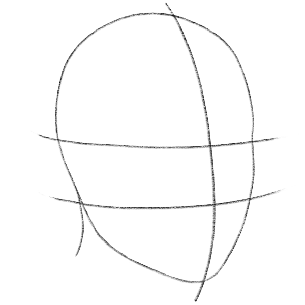 Овал лица карандашом