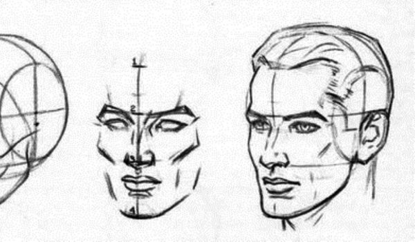Рисование лица в три четверти