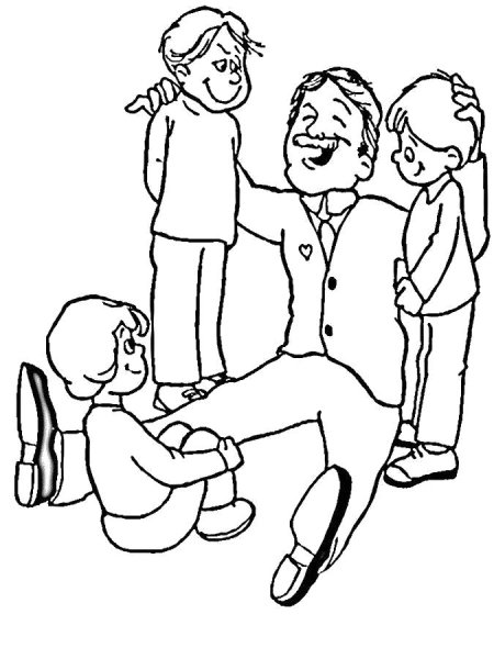 Раскраска подарок папе на день рождения