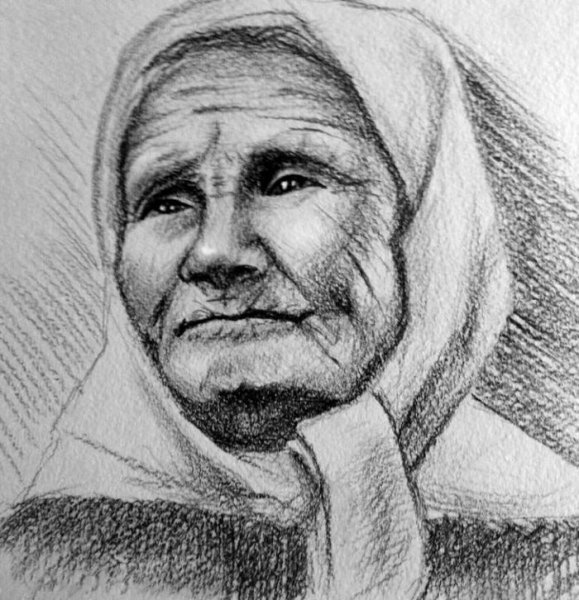 Портреты пожилых людей карандашом
