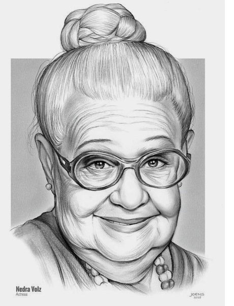 Поэтапное рисование бабушки