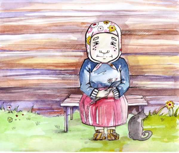 Раскраска бабушка