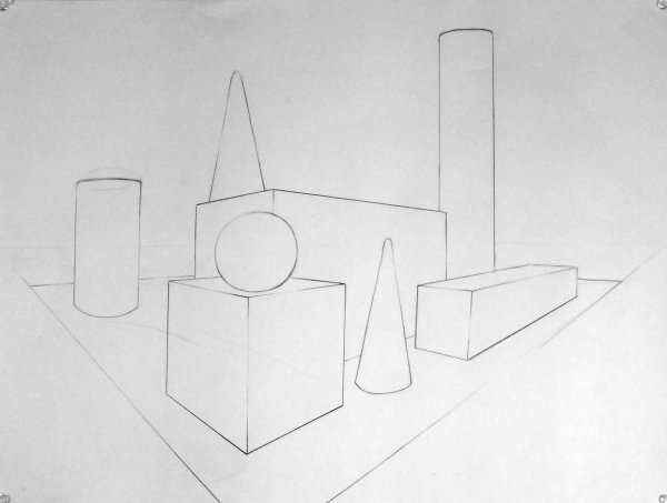 Урок рисования натюрморта из геометрических тел