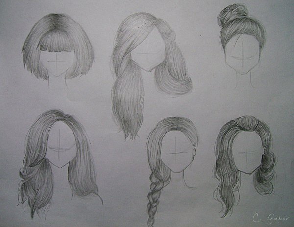 Рисование волос карандашом