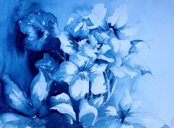 Монохромная живопись одним цветом