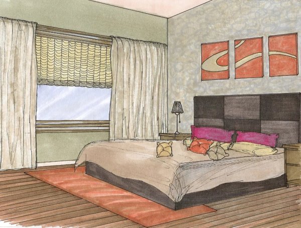 Спальня для рисования