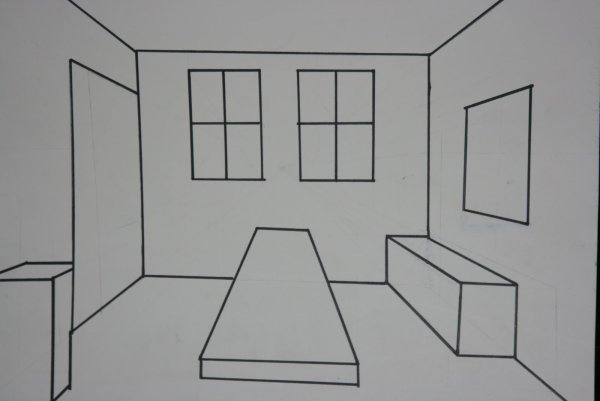 Поэтапное рисование комнаты