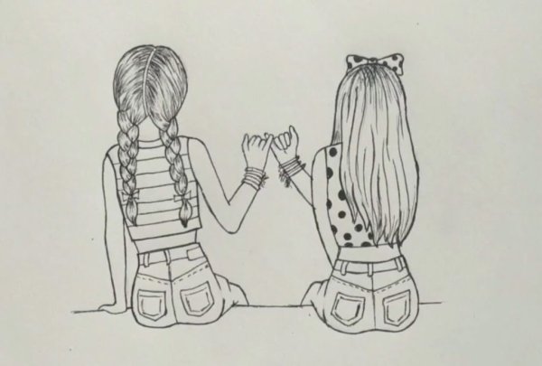 Рисунки для срисовки подруги легкие