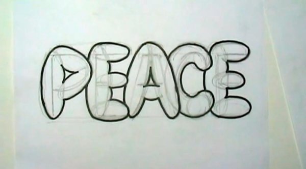 Лёгкие граффити для новичков на бумаге