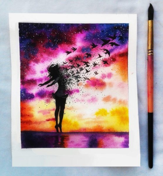 Рисунки красками лёгкие и красивые