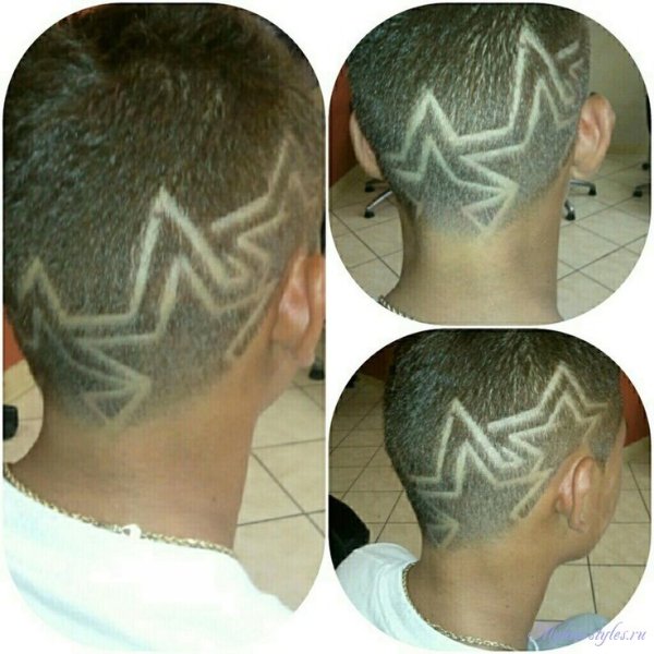 Выстригать узоры на мужских стрижках
