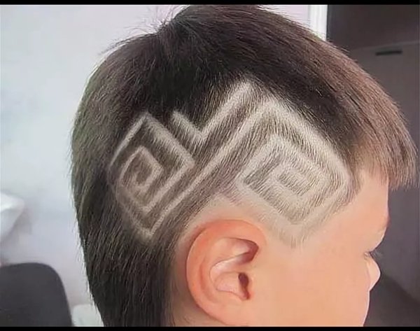 Узоры выбритые на голове для детей