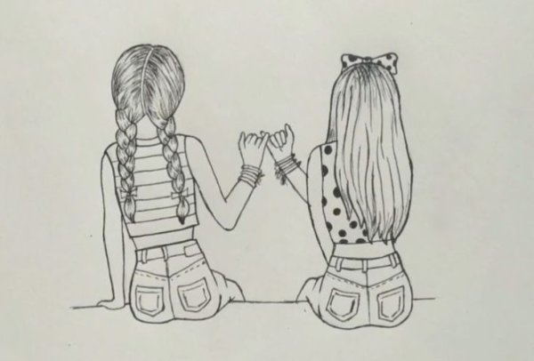 Рисунки для срисовки подруги легкие