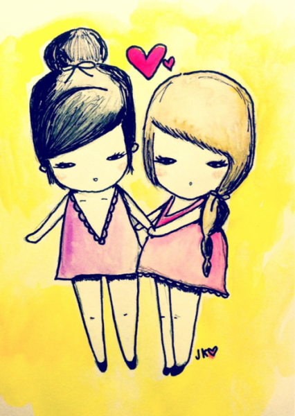Простые но красивые рисунки друзей девочек