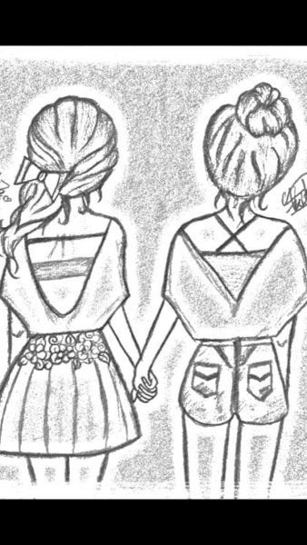 Рисунки карандашом подруги