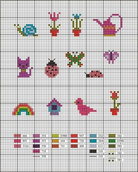 Простые схемы вышивки крестом