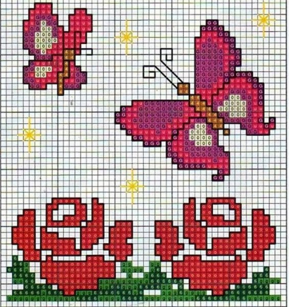 Простые вышивки крестиком