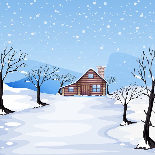 Нарисовать зимний пейзаж