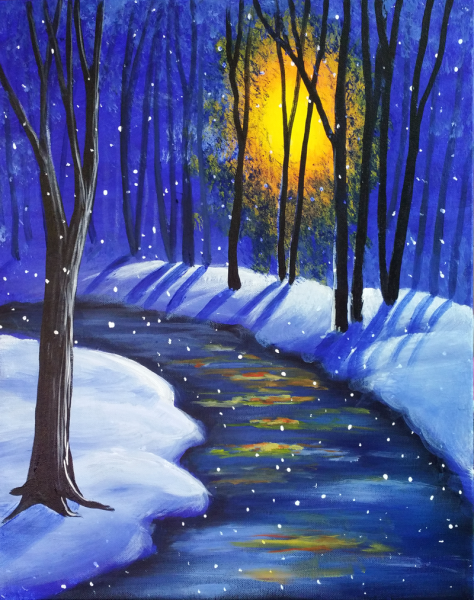 Темные пейзажи гуашью