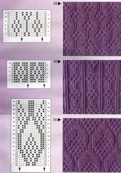 Простые вязки спицами схемы