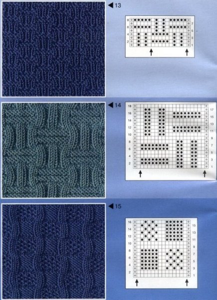 Узоры для вязания лицевыми и изнаночными
