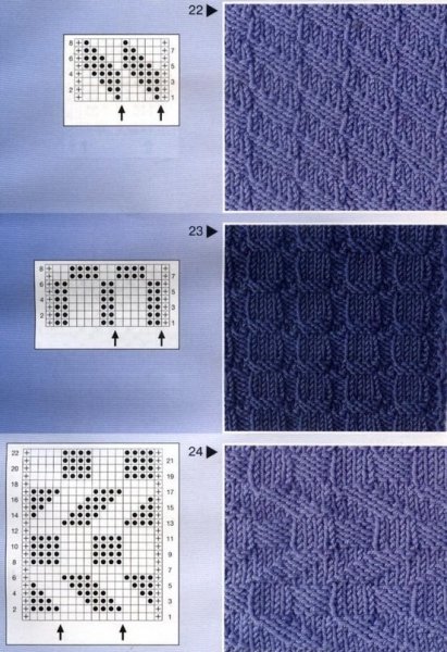 Вязание спицами рельефные полосы схемы
