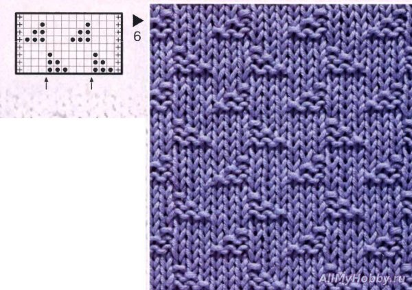 Узоры изнаночными петлями