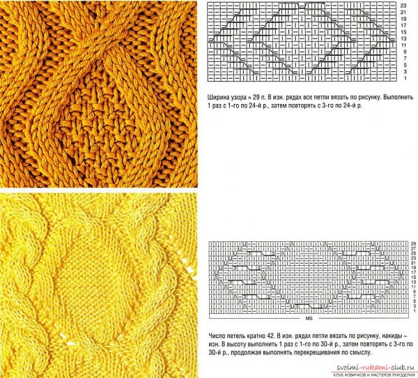 Вязание спицами ромбы схемы и описание