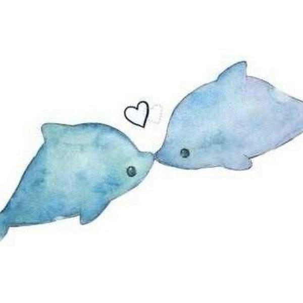 Дельфины для срисовки милые