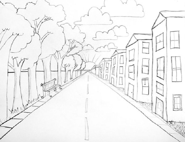 Городской пейзаж в перспективе