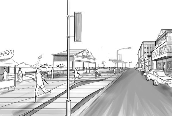 Рисование улицы в перспективе