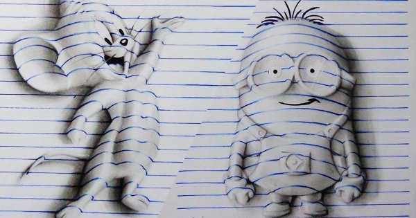 Интересные рисунки на бумаге