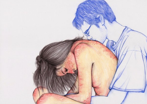 Рисунок карандашом парень с девушкой