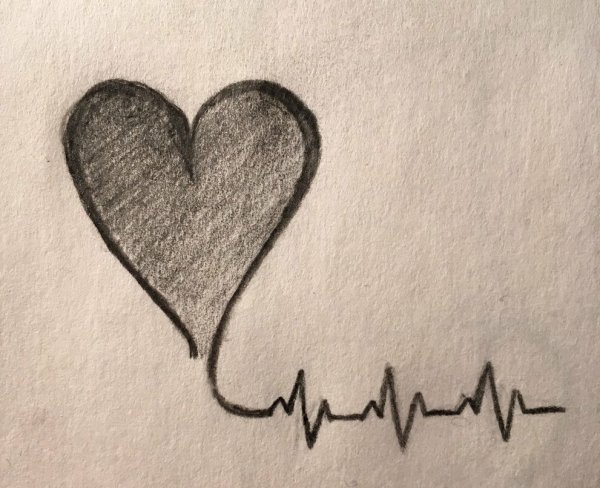 Сердце рисунок карандашом для срисовки
