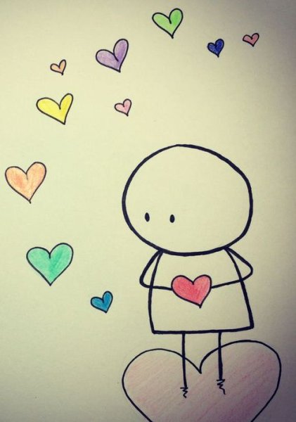 Рисунки про любовь легкие и красивые