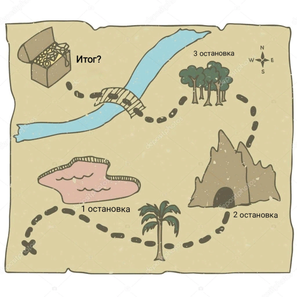 Рисуем карту сокровищ для детей