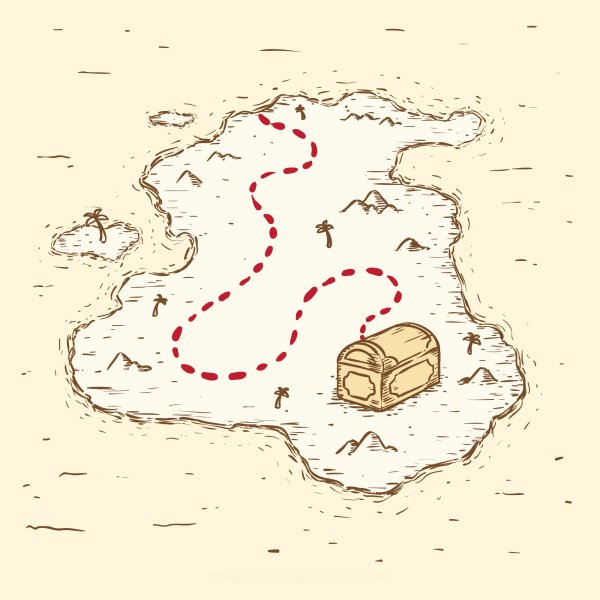 Карта острова сокровищ для детей