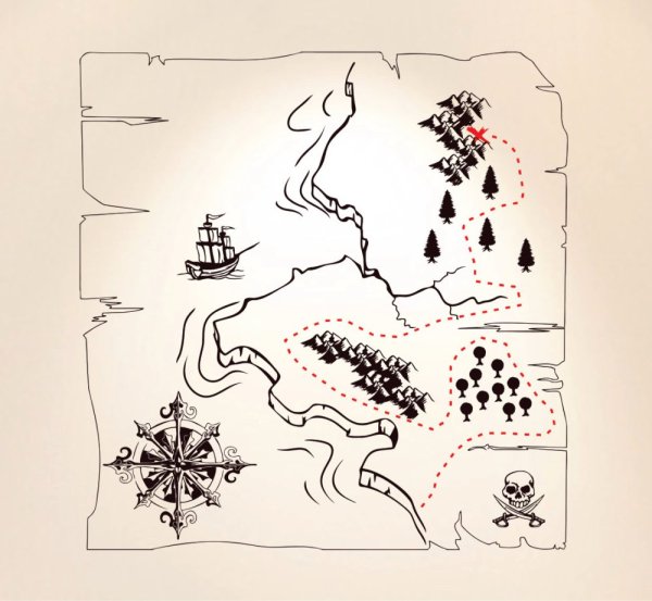 Карта сокровищ эскиз