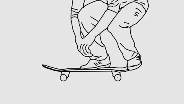 Рисунок скейт борд зади