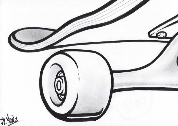 Скейт рисунок карандашом