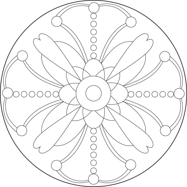 Мандала раскраска простая