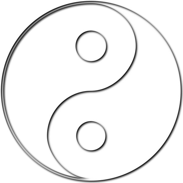 Знак черно белый круг