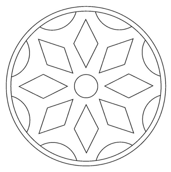 Геометрический орнамент на посуде раскраска