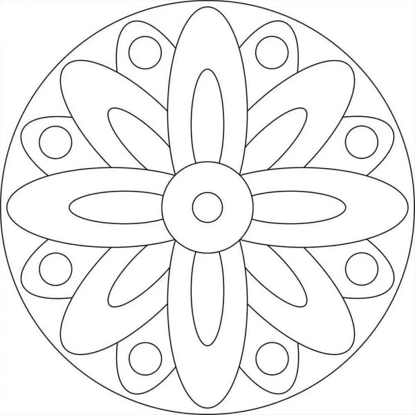 Декоративное рисование узор в круге