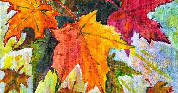 Рисование осенние листочки