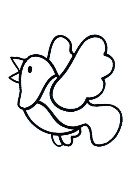 Птичка раскраска для малышей